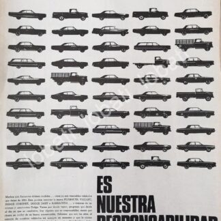 CARTEL ANTIGUO ORIGINAL DE PLANTA DE AUTOS CHRYSLER AUTOMEX S.A 1968 /574
