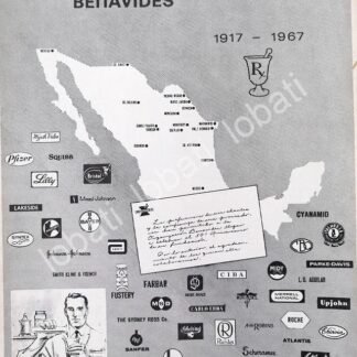 CARTEL ANTIGUO ORIGINAL DE FARMACIAS BENAVIDES 1967 50 ANIVERSARIO /568 MUY RARO