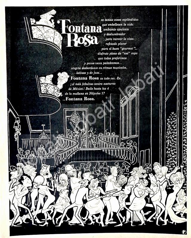 CARTEL ANTIGUO ORIGINAL DE CENTRO NOCTURNO FONTANA ROSA /567