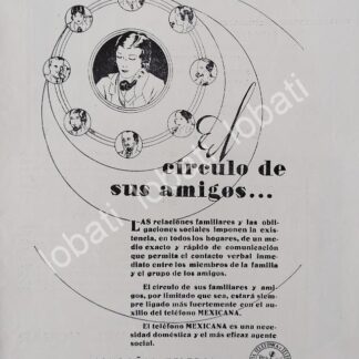 CARTEL ANTIGUO ORIGINAL DE CIA. TELEFONICA Y TELEGRAFICA DE MEXICO S.A 1932 /564