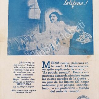 CARTEL ANTIGUO ORIGINAL DE CIA. TELEFONICA Y TELEGRAFICA DE MEXICO S.A 1931 /563