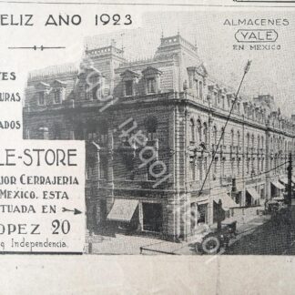 CARTEL ANTIGUO ORIGINAL DE TIENDA CERRADURA YALE MEXICO 1923 /587 SUPER RARO