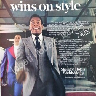 CARTEL ANTIGUO ORIGINAL DE EL FUTBOLISTA PELE Y HOTEL SHERATON 1980s /581 /FEP