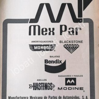 CARTEL ANTIGUO ORIGINAL DE MEXPAR S.A 1979 /576 MUY RARO