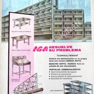 CARTEL ANTIGUO ORIGINAL DE AFICHE DE MUEBLES PARA OFICINA IGA S.A, /537