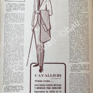 CARTEL ANTIGUO ORIGINAL DE SASTRERIA CAVALLIERI S.A 1970 /564