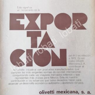 CARTEL ANTIGUO ORIGINAL DE OLIVETTI MEXICANA S.A 1973 /563