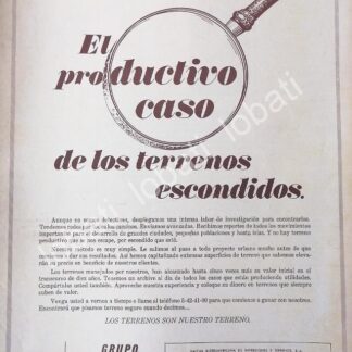 CARTEL ANTIGUO ORIGINAL DE GRUPO VALCAS S.A BUENES RAICES 1970 /562 MUY RARO