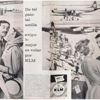 CARTEL ANTIGUO ORIGINAL DE CLAUDIO BROOK Y AEROLINEAS KLM 1959 /560 /FEP