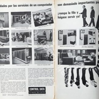 CARTEL ANTIGUO ORIGINAL DE CONTROL DATA DE MEXICO S.A 1965 /557 SUPER RARO 10+
