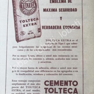 CARTEL ANTIGUO ORIGINAL DE CEMENTO TOLTECA 1970 /552