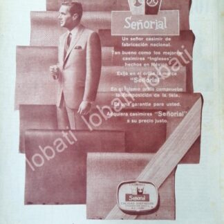 CARTEL ANTIGUO ORIGINAL DE CASIMIRES SEÑORIAL S.A 1970 /551
