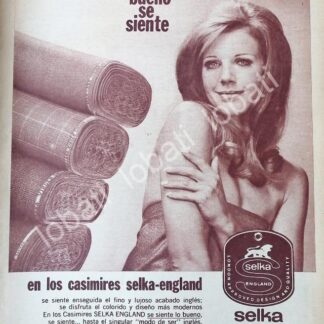 CARTEL ANTIGUO ORIGINAL DE CASIMIRES SELKA, TEXTIL LANERA S.A 1970s /547 / ROPA