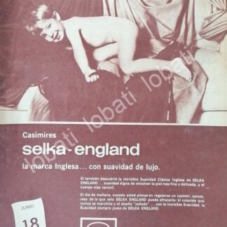 CARTEL ANTIGUO ORIGINAL DE CASIMIRES SELKA, TEXTIL LANERA S.A 1970s /546 / ROPA