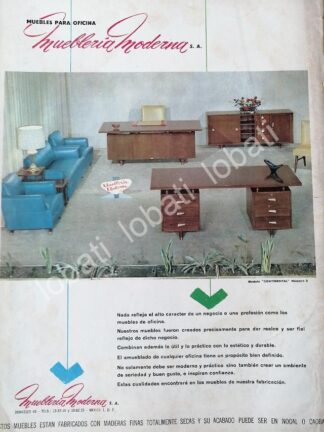 CARTEL ANTIGUO ORIGINAL DE MUEBLERIA MODERNA 1962 (Donceles No 65) / 532