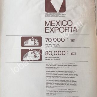 CARTEL ANTIGUO ORIGINAL DE OLIVETTI MEXICANA S.A 1973 /524