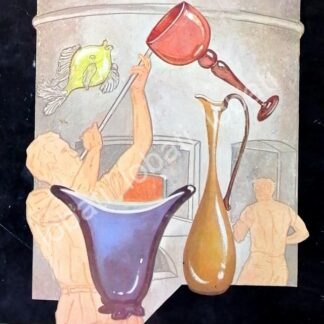 CARTEL ANTIGUO ORIGINAL DE VIDRIO SOPLADO ARTESANAL AVALOS S.A, JALISCO 1959 /519 MUY RARO