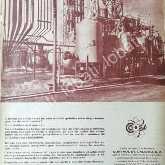 CARTEL ANTIGUO ORIGINAL DE EMPRESA CONTROL DE CALIDAD S.A 1965 /506 MUY RARO