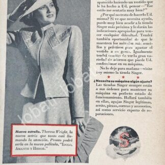 CARTEL ANTIGUO ORIGINAL DE MINI CARTEL. MAQUINAS DE COSER SINGER 40s 1950s /241