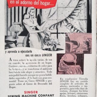 CARTEL ANTIGUO ORIGINAL DE MINI CARTEL. MAQUINAS DE COSER SINGER 40s 1950s /240
