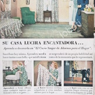 CARTEL ANTIGUO ORIGINAL DE MINI CARTEL. MAQUINAS DE COSER SINGER 1940s 50s /225