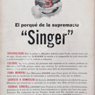 CARTEL ANTIGUO ORIGINAL DE MINI CARTEL. MAQUINAS DE COSER SINGER 1940s 50s /233