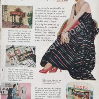 CARTEL ANTIGUO ORIGINAL DE MINI CARTEL. MAQUINAS DE COSER SINGER 1940s 50s /232