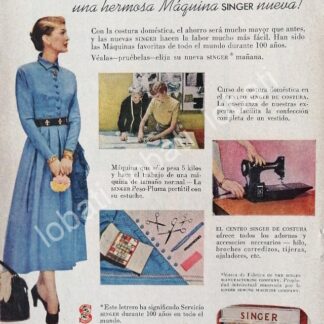 CARTEL ANTIGUO ORIGINAL DE MINI CARTEL. MAQUINAS DE COSER SINGER 1940s 50s /231