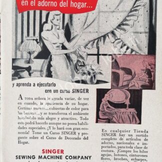 CARTEL ANTIGUO ORIGINAL DE MINI CARTEL. MAQUINAS DE COSER SINGER 1940s 50s /229