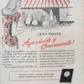 CARTEL ANTIGUO ORIGINAL DE MINI CARTEL. MAQUINAS DE COSER SINGER 1940s 50s /228