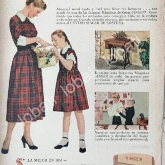 CARTEL ANTIGUO ORIGINAL DE MINI CARTEL. MAQUINAS DE COSER SINGER 1940s 50s /224