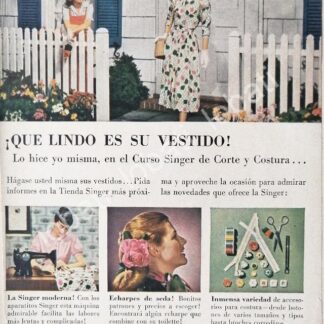 CARTEL ANTIGUO ORIGINAL DE MINI CARTEL. MAQUINAS DE COSER SINGER 1940s 50s /222
