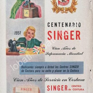 CARTEL ANTIGUO ORIGINAL DE MINI CARTEL. MAQUINAS DE COSER SINGER 1940s 50s /221