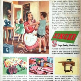 CARTEL ANTIGUO ORIGINAL DE DE MAQUINAS DE COSER SINGER 1946 /243