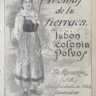 CARTEL ANTIGUO ORIGINAL DE JABON Y POLVOS LA ROSARIO 1913 /No70