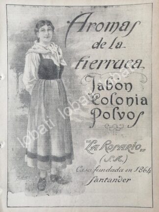 CARTEL ANTIGUO ORIGINAL DE JABON Y POLVOS LA ROSARIO 1913 /No70