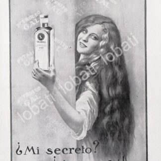 CARTEL ANTIGUO ORIGINAL DE LOCIO PARA CABELLO, PETROLEO GAL 1914 /No67