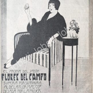 CARTEL ANTIGUO ORIGINAL DE JABON FLORES DE CAMPO 1913 /No60