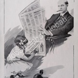 CARTEL ANTIGUO ORIGINAL DE LOCION PARA EL CABELLO PETROLEO GAL 1914 /No57