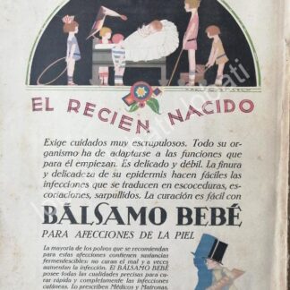 CARTEL ANTIGUO ORIGINAL DE CREMA BALSAMO BEBE 1930s /No54