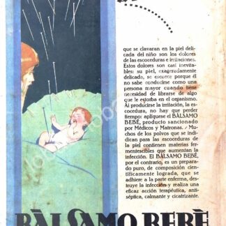 CARTEL ANTIGUO ORIGINAL DE CREMA BALSAMO BEBE 1930s /No51