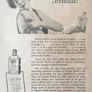 CARTEL ANTIGUO ORIGINAL DE CREMA HINDS 1930 /No46