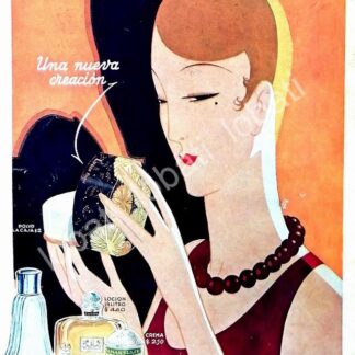 CARTEL ANTIGUO ORIGINAL DE CARTEL ART NOUVEAU PERFUME LUBIN AMARILLIS 1929 /No41