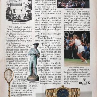 CARTEL ANTIGUO ORIGINAL DE CHRIST EVERT LLOYD Y RELOJES ROLEX 1980s / 90 FEP