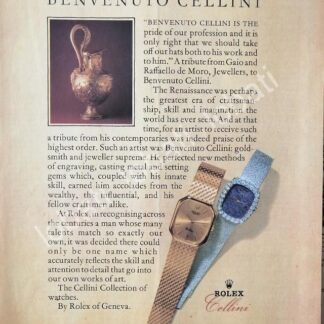 CARTEL ANTIGUO ORIGINAL DE RELOJES ROLEX CELLINI 1980s / 88