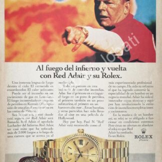 CARTEL ANTIGUO ORIGINAL DE PAUL N. ADAIR Y RELOJES ROLEX OYSTER PERPETUAL 1980s / 80/ FEP