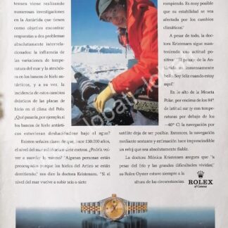 CARTEL ANTIGUO ORIGINAL DE MONICA KRISTENSEN SOLAS Y RELOJES ROLEX 1980s / 74 /FEP