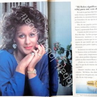 CARTEL ANTIGUO ORIGINAL DE KIRI TE KANAWA Y RELOJES ROLEX 1980s / 72 /FEP