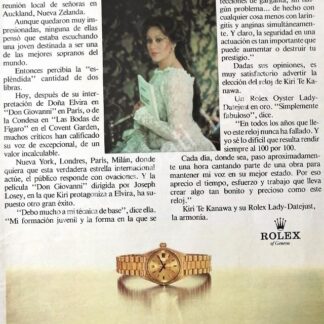 CARTEL ANTIGUO ORIGINAL DE KIRI TE KANAWA Y RELOJES ROLEX 1990s / 67/ FEP