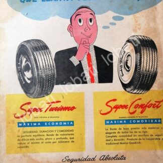CARTEL ANTIGUO ORIGINAL DE LLANTAS GOODRICH EUZKADI 1949 /147